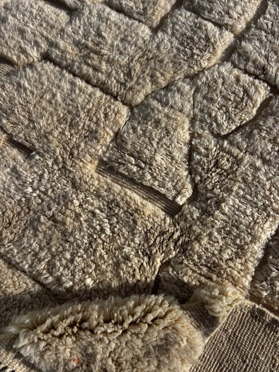 Image 1 of Tapis berbère blanc marocain 220x300 cm - Authentique tapis en laine tissé à la main