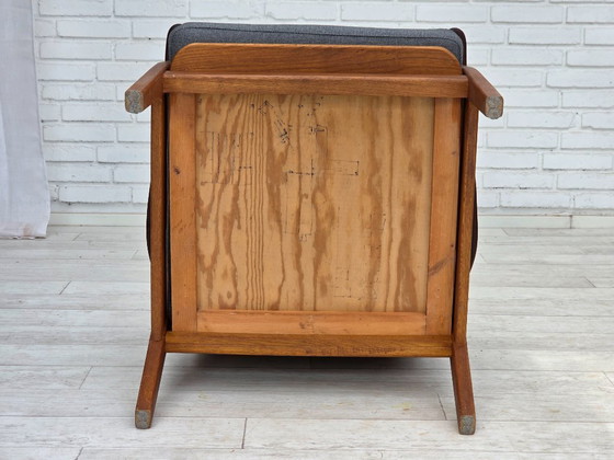 Image 1 of Años 70, pareja de sillones daneses, retapizados, muebles de lana, madera de teca y roble.