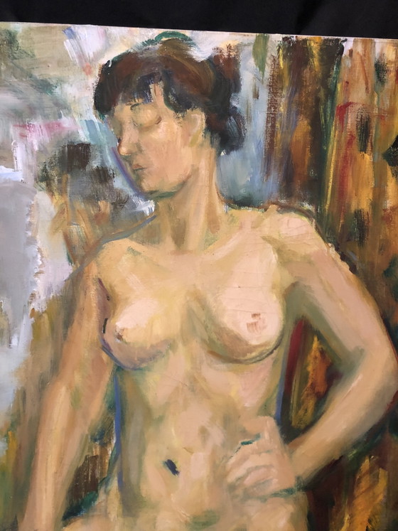 Image 1 of Kazuko Toyokawa (1919–1997) – Desnudo femenino de gran tamaño – Óleo sobre lienzo