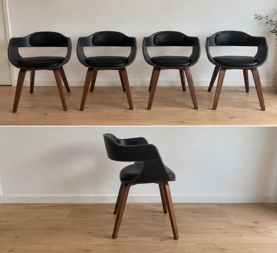 Kare Design Costa Dining Chairs, Set of 4 – Wood, Skai (photo 4 of 5)