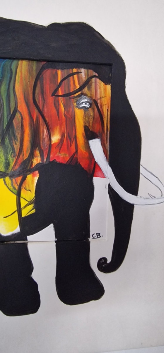 Éléphant Abstrait – Objets d'art, Paper (photo 3 of 6)