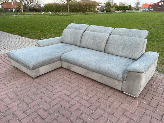 Image 1 of Modern Fabric Corner Sofa with Sleeping Function