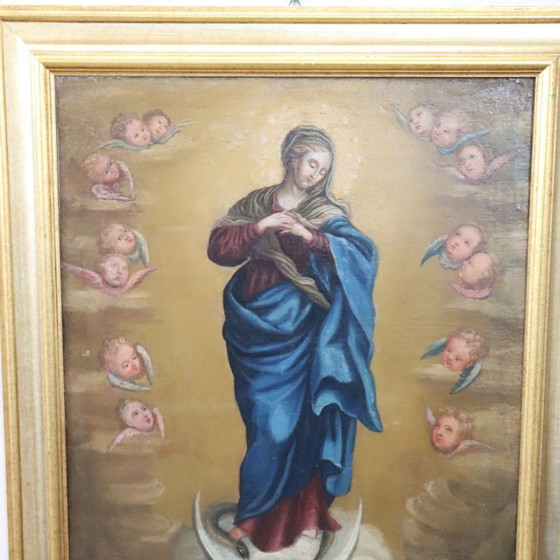 Oil Painting on Canvas, Immaculate Conception, Italy 18th Century – Paintings & Drawings (photo 3 of 15)
