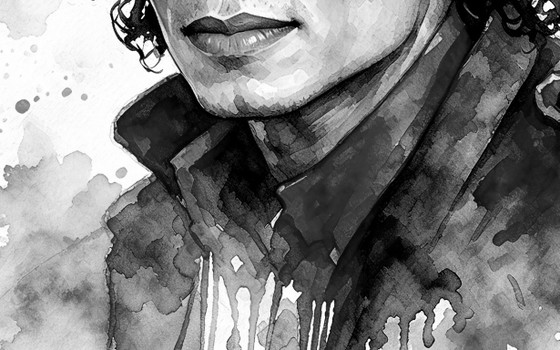 Pop Art Watercolor Painting - Michael Jackson The King of Pop (80x60 Cm), Lithographs & prints, Wood, Other (photo 7 of 8)