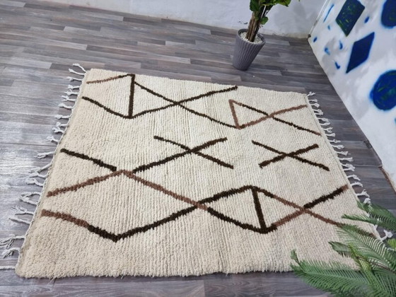 Image 1 of Alfombra marroquí de lana natural, 250 cm x 150 cm
