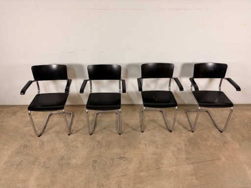 Silla voladiza S43F de Mart Stam para Thonet, década de 1970, juego de 4