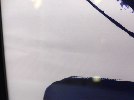 Image 1 of Framed Poster "Le Printemps des Poètes", After Pierre Soulages, Lithography For Gallimard, 2005