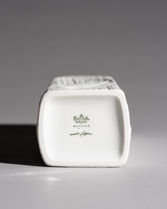 Image 1 of Rosenthal Studio-Linie Sculptural Op-Art Bisque Porcelain Vase Duo Martin Freyer