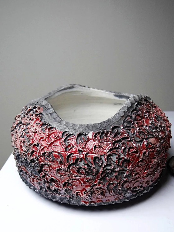 Portagioie raku rosso e grigio fatto a mano, vintage anni 2000 – Stoviglie, Porcellana, Ceramica (photo 12 of 16)