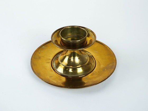 Image 1 of Chandelier en laiton avec socle, design italien, années 1960, fabriqué en Italie