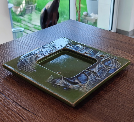 Image 1 of Vintage enamelled ceramic pocket emptier signed, 60s/70s