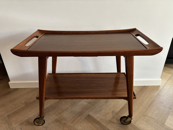 Image 1 of Vintage OPAL houten Barwagen / Serveerwagen - Jaren 50