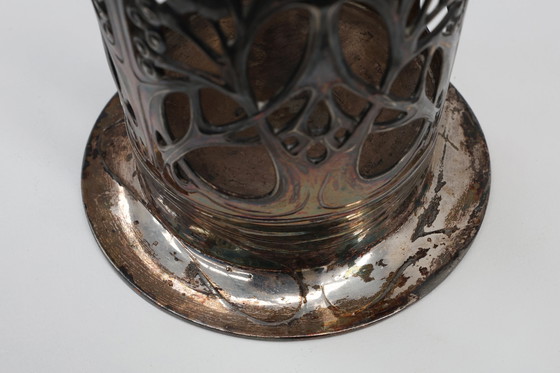 Image 1 of Jugendstil Weinflaschenhalter aus Zinn, gemarkt Urania 1075, ca. 1910