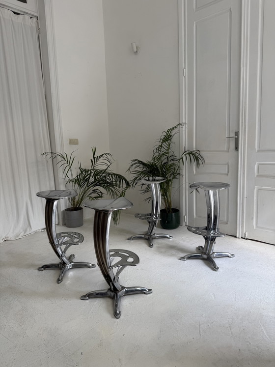 Image 1 of 4 vintage Lotus stools by Yasu Sasamoto for Dulton