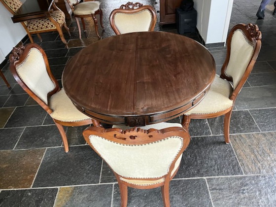 Image 1 of Tavolino Biedermeier con 6 sedie Biedermeier