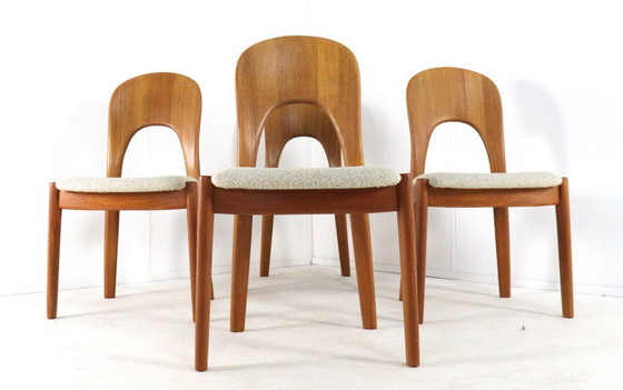 Image 1 of Set di 4 sedie vintage Cowfoed Morten John Mortensen imbottite