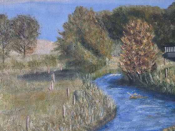 Dipinto a olio di paesaggio vintage originale - 1977 – Dipinti e disegni, Tela (photo 6 of 12)