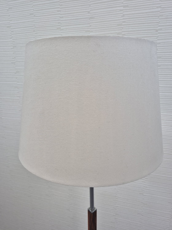 Lampadaire vintage Herda. Lampe sur pied années 60, 70. – Chrome, Textile (photo 9 of 15)