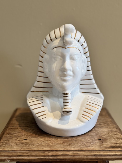 Ensemble de bustes égyptiens vintage – Style Hollywood Regency – céramique – années 1950/1960