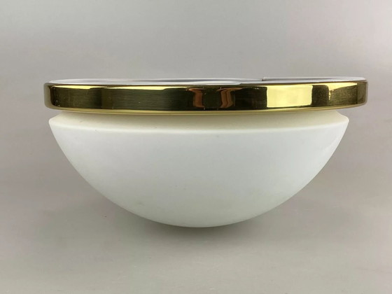 Image 1 of 70er Jahre Limburg Glashütte Plafoniere Deckenlampe Glas Space Design Lampe 70s