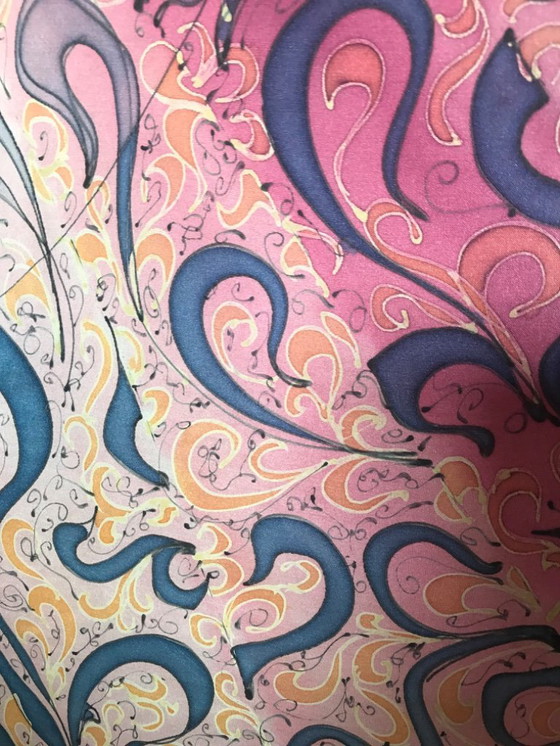 Image 1 of dipinto romantico da favola vintage degli anni '70 su seta