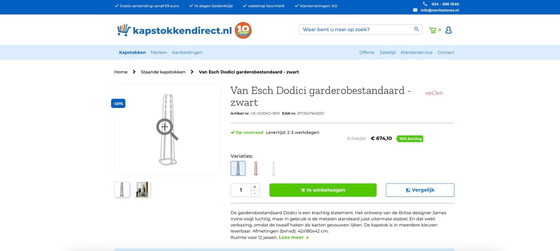 Image 1 of Van Esch Dodici Porte-manteau/armoire pour armoire Noir