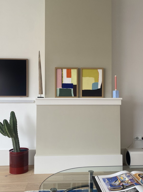 Image 1 of Two abstract paintings 30x40 cm including frame