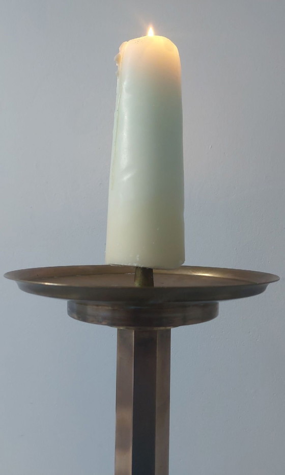 Candle holder 2900/1920 92 cm high 5.6 kg, Brass, Copper, Brown (photo 3 of 10)