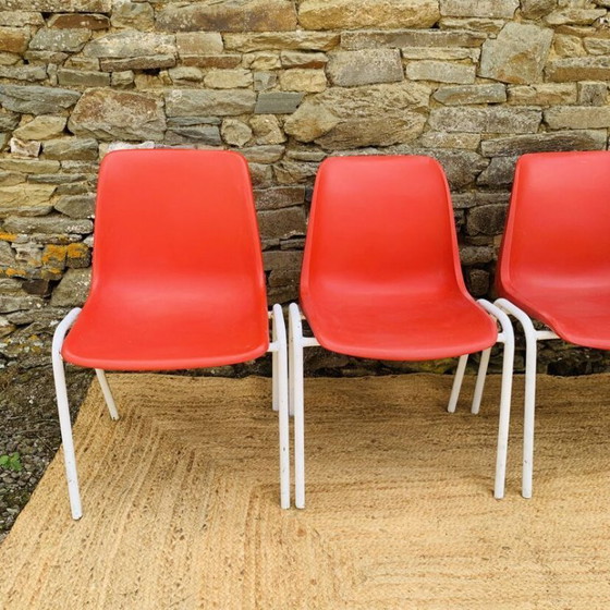 Image 1 of Set of 4 red europa chairs