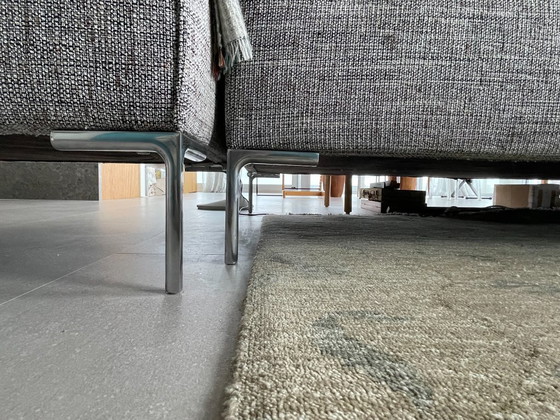 L-vormige bank met chaise longue, bruin/wit/grijs, Design on Stock, Hoekbanken, Textiel, Metaal, Modern (foto 3 van 5)