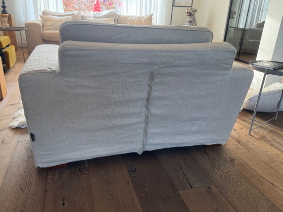 Image 1 of Linteloo; 4 persoons bank, love seat & hocker