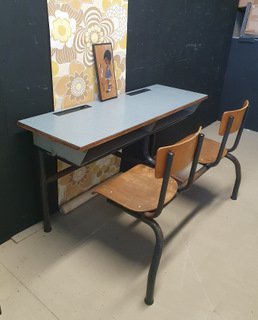 2209 Banc industriel vintage Old School