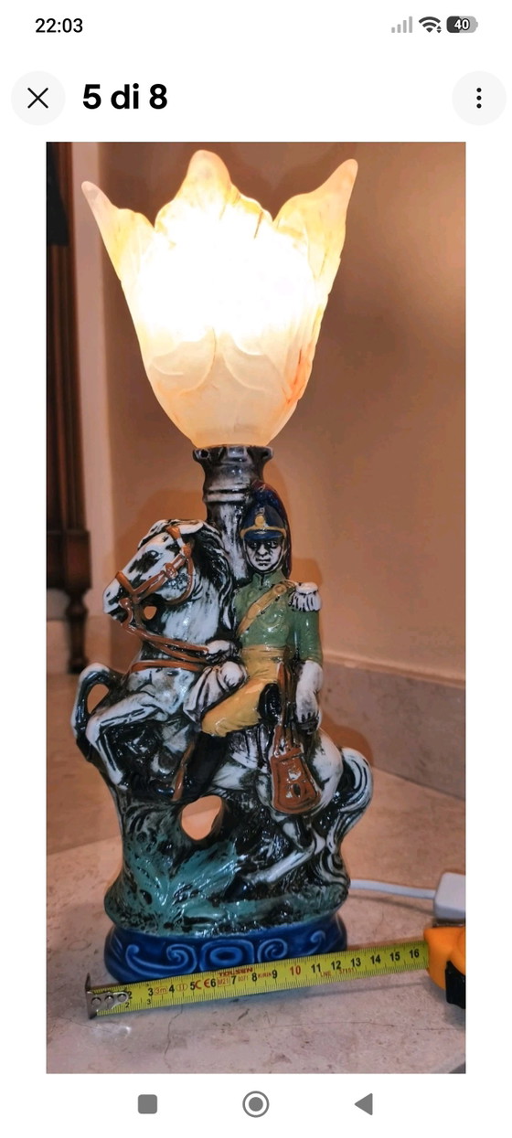 Official Biscuit Porcelain Horse Table Lamp – Glass (photo 6 of 9)