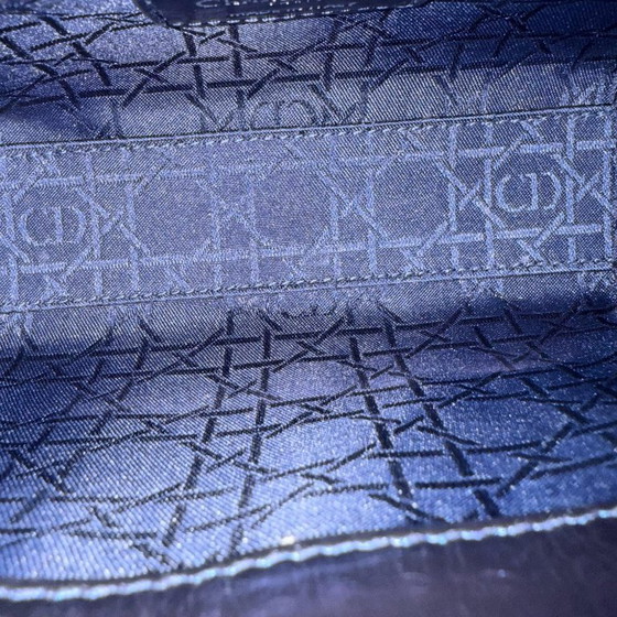 Image 1 of DIOR LADY MINI - PELLE DI VITELLO LUCIDA CANNAGE, BLU METALLIZZATO, FERRAMENTA ARGENTO