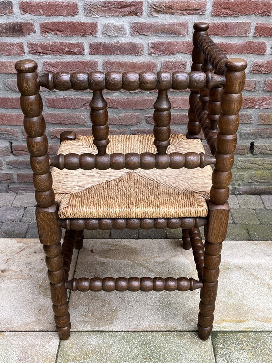 Image 1 of Classic Bobbin corner chair + matching side table | rare set