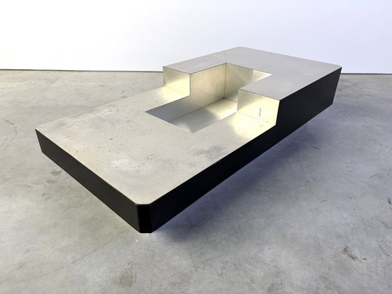 Vintage coffee table by Willy Rizzo, 1970s – Wood, Aluminium (photo 5 of 11)