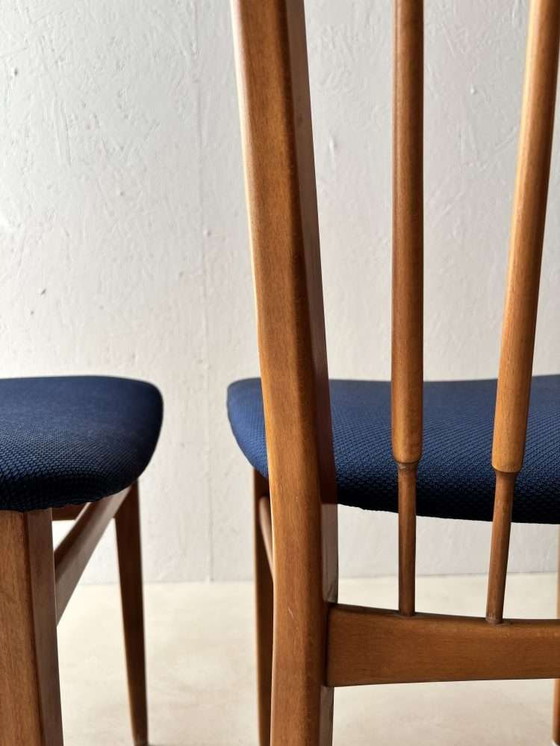 Image 1 of Vintage set of dining chairs new upholstery, 60 dining