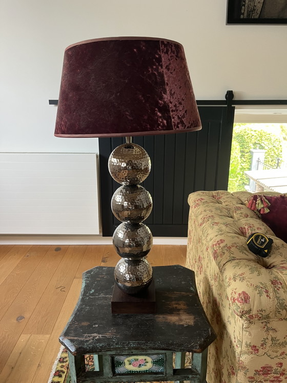 Image 1 of Set of 2 table lamps with velvet shades