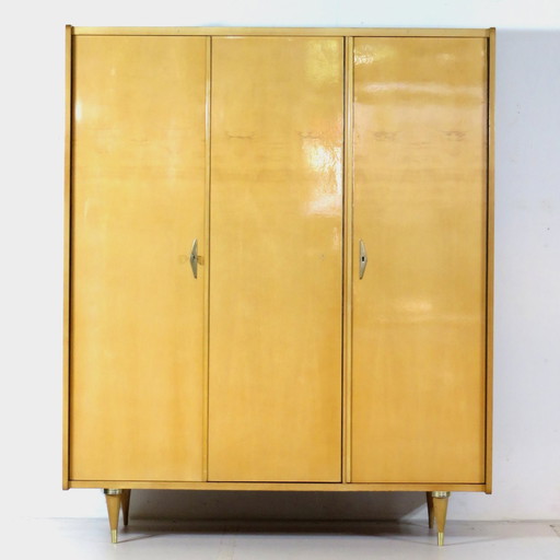 Vintage mid-century modern 3-door closet, 1950s