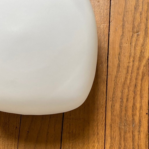 Applique murale plafonnier vintage en verre blanc