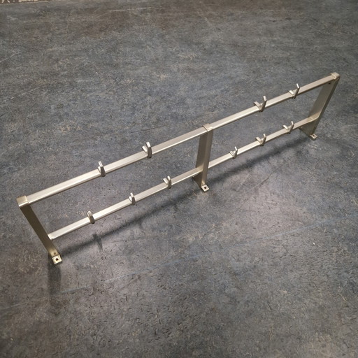 1970s Aluminum Coat Rack Vintage Wall Coat Rack