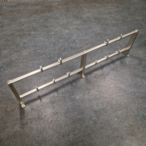 Image 1 of 1970s Aluminum Coat Rack Vintage Wall Coat Rack