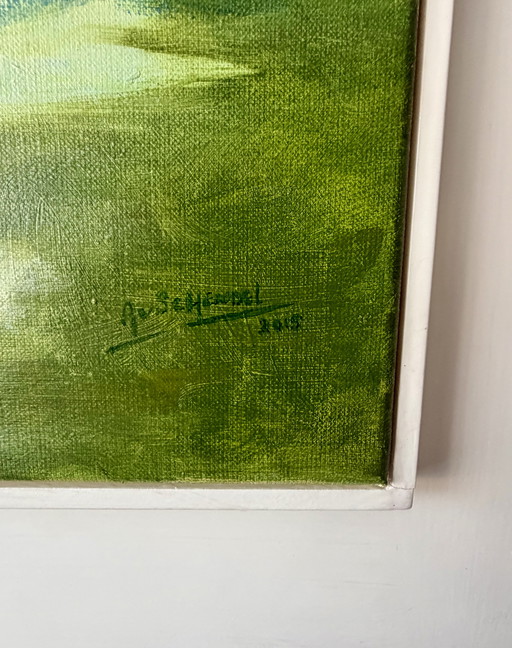 Large Abstract Painting, Annemarie van Schendel (2015) – 110x110 cm