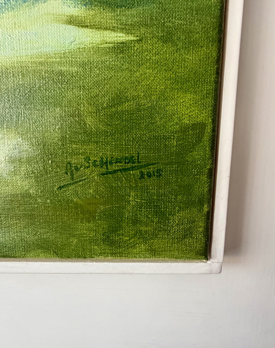 Image 1 of Large Abstract Painting, Annemarie van Schendel (2015) – 110x110 cm