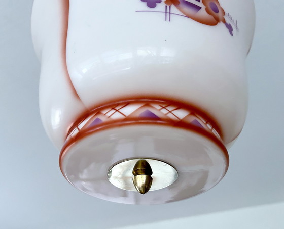 Image 1 of Art Deco Glass & Bakelite Pendant Lamp