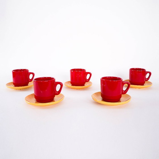 Image 1 of Set of ceramic mugs, Italian design, 1980s, made in Italy