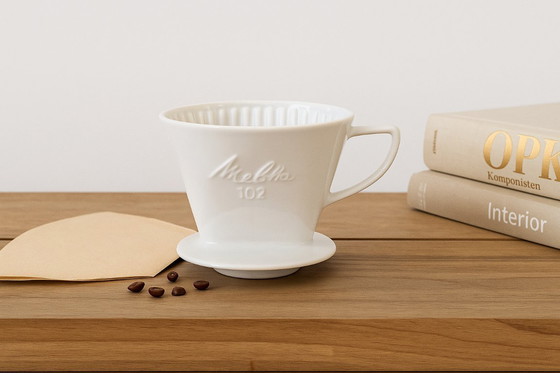 Image 1 of 1970s Melitta 102 Porcelain Coffee Filter | Pour Over Dripper, Made in Germany