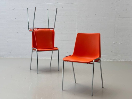 Set di 6 sedie in stile Space Age prodotte da WeSifa, Germania Ovest, anni '70.