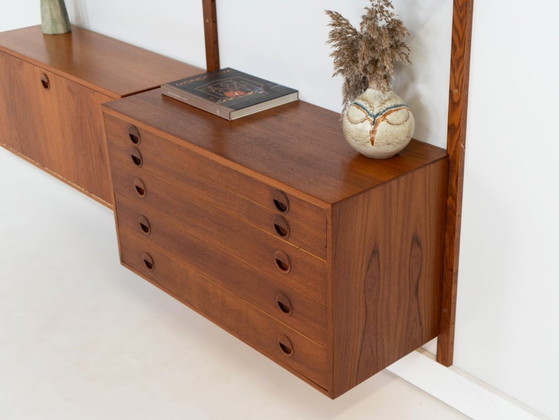 Modulaire wandkast van teakhout, Deens design, jaren 60, ontworpen door Rud Thygesen en Johnny Sørensen, (photo 9 of 32)