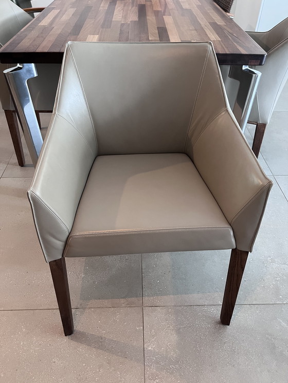 Image 1 of 6 Leolux Pyrite dining chairs in smooth leather perfect condition